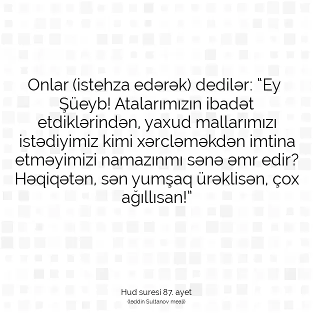 Ayetbul | Kuran Mealleri | Quran | Hud suresi 87. ayet