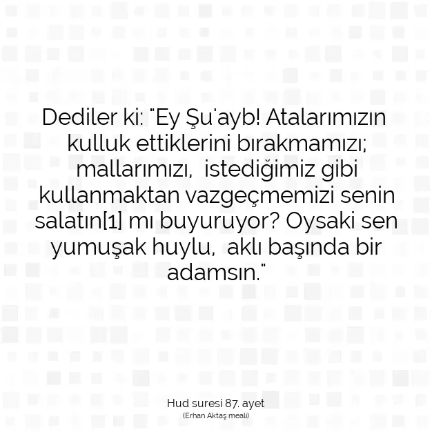 Ayetbul | Kuran Mealleri | Quran | Hud suresi 87. ayet