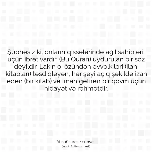 Ayetbul | Kuran Mealleri | Quran | Yusuf suresi 111. ayet