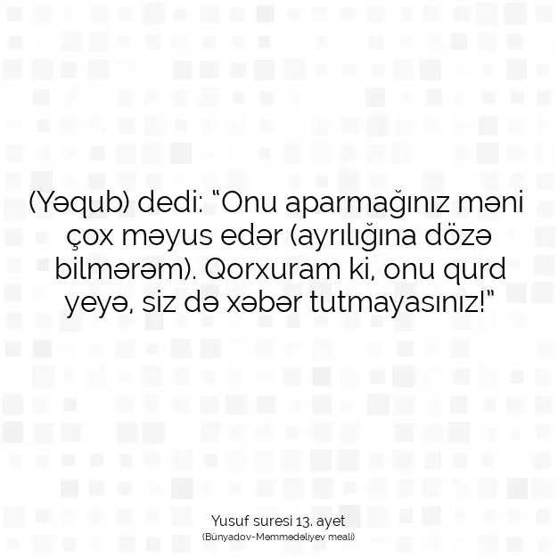 Ayetbul | Kuran Mealleri | Quran | Yusuf suresi 13. ayet