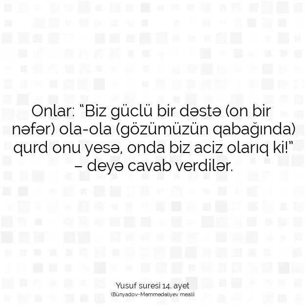 Ayetbul | Kuran Mealleri | Quran | Yusuf suresi 14. ayet