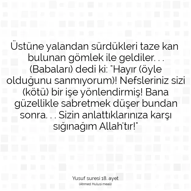 Ayetbul | Kuran Mealleri | Quran | Yusuf suresi 18. ayet