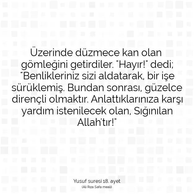 Ayetbul | Kuran Mealleri | Quran | Yusuf suresi 18. ayet