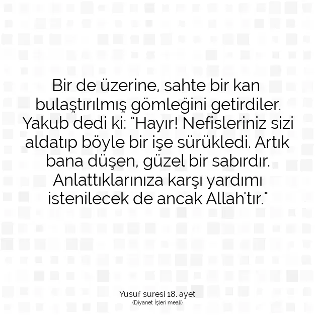 Ayetbul | Kuran Mealleri | Quran | Yusuf suresi 18. ayet