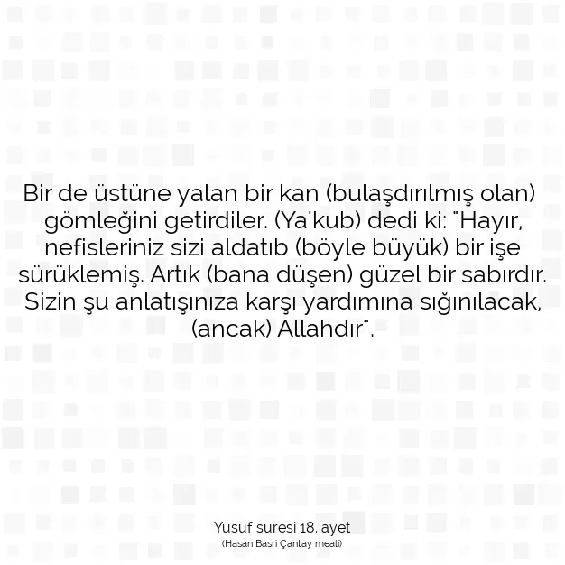 Ayetbul | Kuran Mealleri | Quran | Yusuf suresi 18. ayet