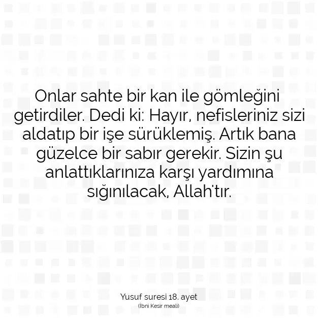 Ayetbul | Kuran Mealleri | Quran | Yusuf suresi 18. ayet