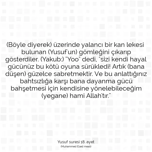 Ayetbul | Kuran Mealleri | Quran | Yusuf suresi 18. ayet