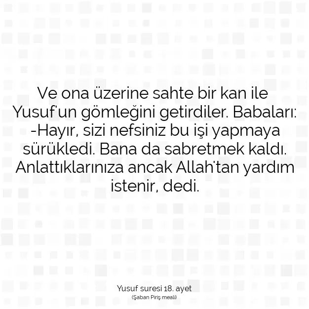 Ayetbul | Kuran Mealleri | Quran | Yusuf suresi 18. ayet