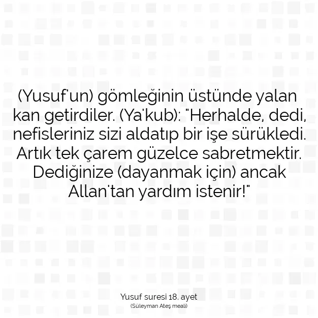 Ayetbul | Kuran Mealleri | Quran | Yusuf suresi 18. ayet