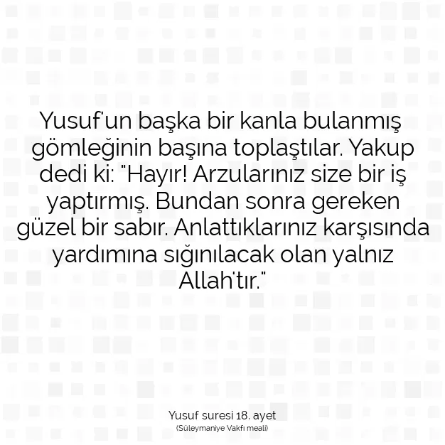 Ayetbul | Kuran Mealleri | Quran | Yusuf suresi 18. ayet