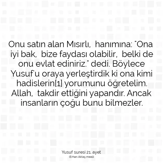 Ayetbul | Kuran Mealleri | Quran | Yusuf suresi 21. ayet