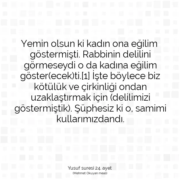 Ayetbul | Kuran Mealleri | Quran | Yusuf suresi 24. ayet