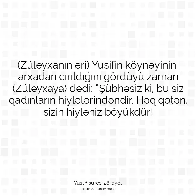 Ayetbul | Kuran Mealleri | Quran | Yusuf suresi 28. ayet