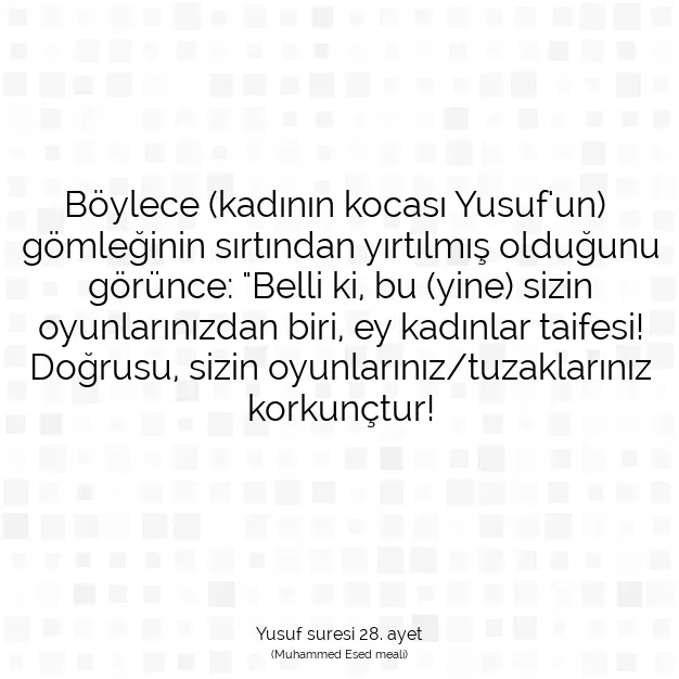 Ayetbul | Kuran Mealleri | Quran | Yusuf suresi 28. ayet