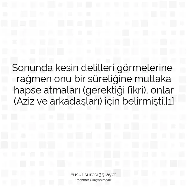 Ayetbul | Kuran Mealleri | Quran | Yusuf suresi 35. ayet