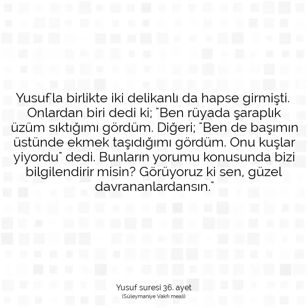 Ayetbul | Kuran Mealleri | Quran | Yusuf suresi 36. ayet