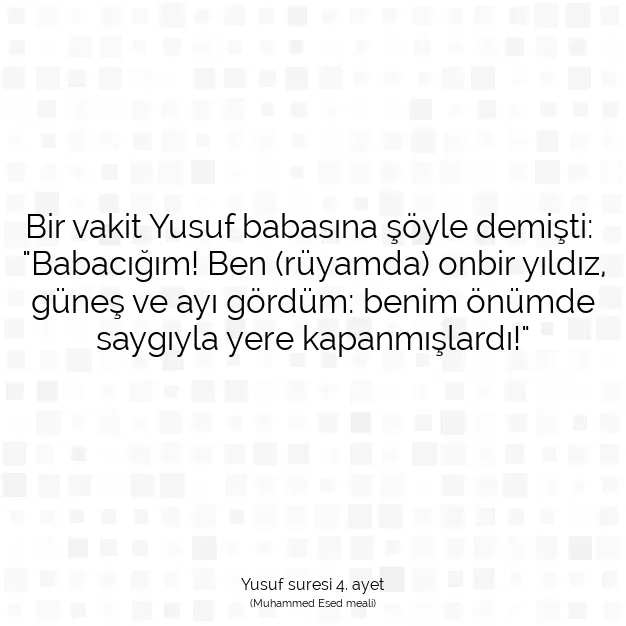 Ayetbul | Kuran Mealleri | Quran | Yusuf suresi 4. ayet