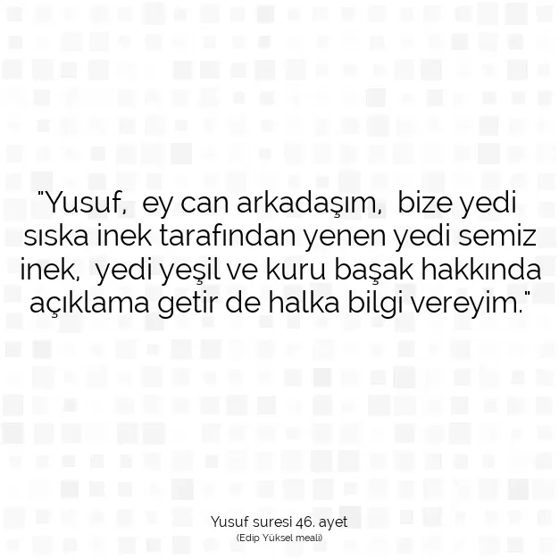 Ayetbul | Kuran Mealleri | Quran | Yusuf suresi 46. ayet