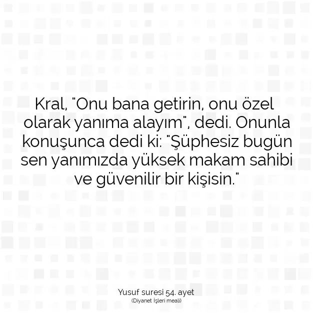 Ayetbul | Kuran Mealleri | Quran | Yusuf suresi 54. ayet