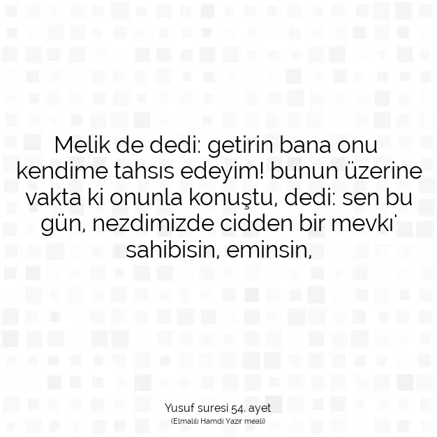 Ayetbul | Kuran Mealleri | Quran | Yusuf suresi 54. ayet