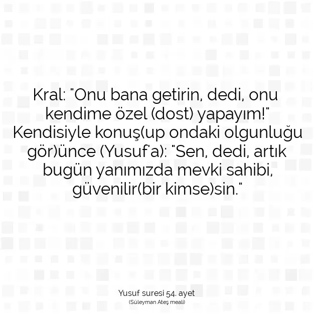 Ayetbul | Kuran Mealleri | Quran | Yusuf suresi 54. ayet