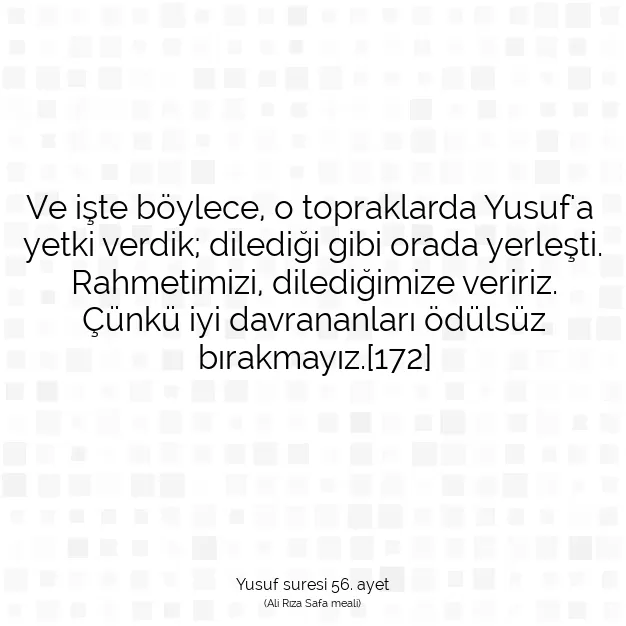 Ayetbul | Kuran Mealleri | Quran | Yusuf suresi 56. ayet