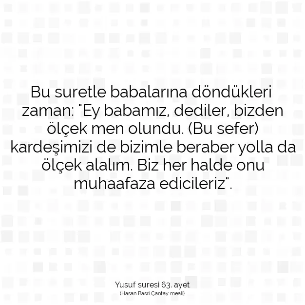 Ayetbul | Kuran Mealleri | Quran | Yusuf suresi 63. ayet