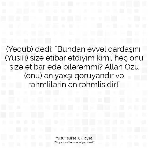 Ayetbul | Kuran Mealleri | Quran | Yusuf suresi 64. ayet