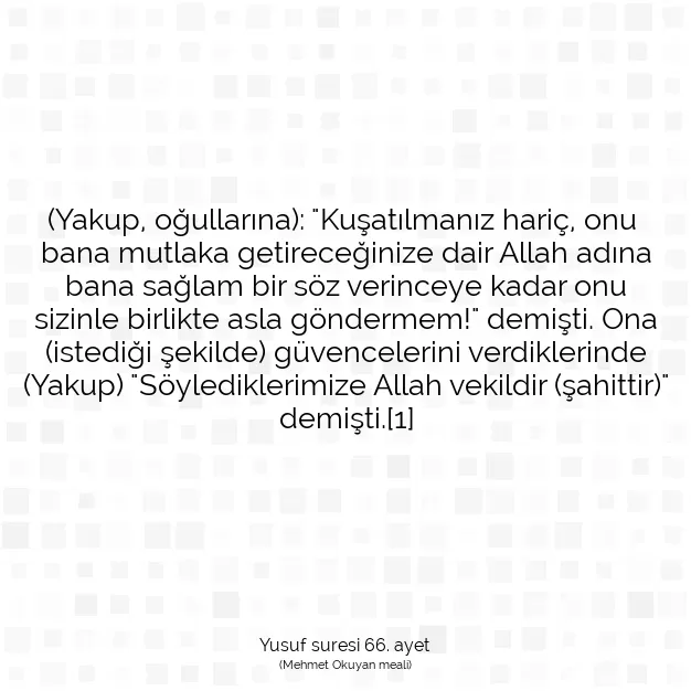 Ayetbul | Kuran Mealleri | Quran | Yusuf suresi 66. ayet