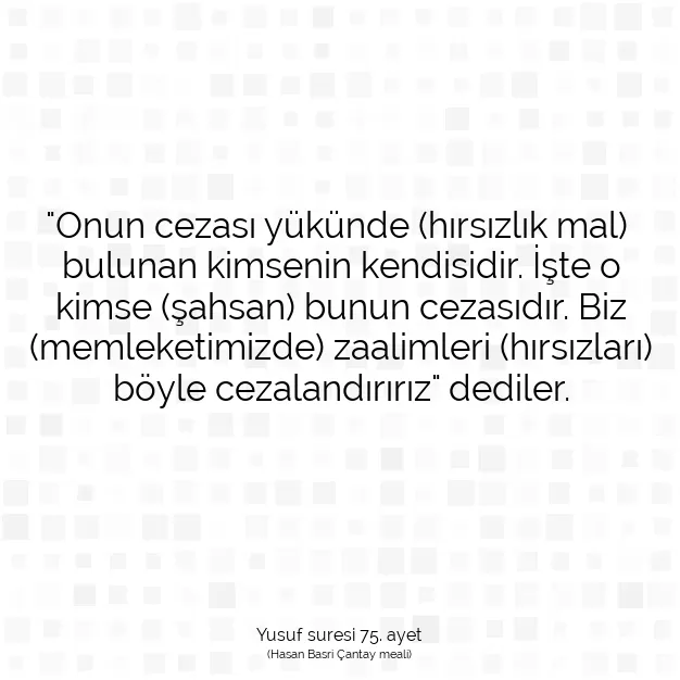 Ayetbul | Kuran Mealleri | Quran | Yusuf suresi 75. ayet