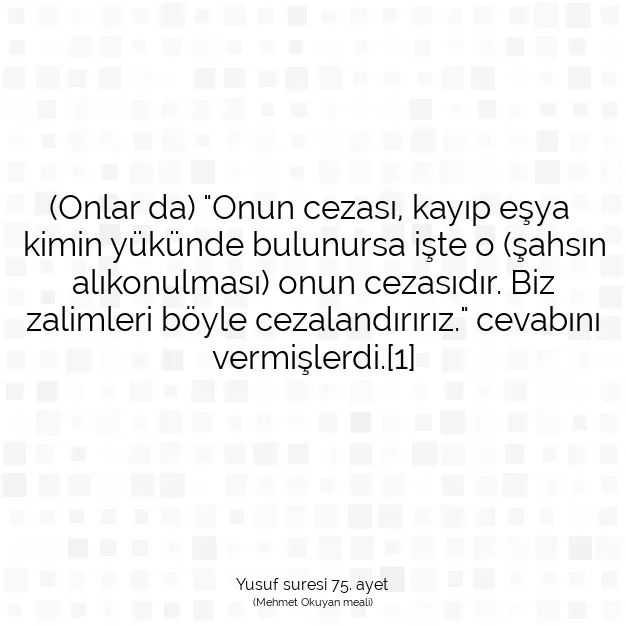 Ayetbul | Kuran Mealleri | Quran | Yusuf suresi 75. ayet