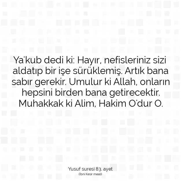 Ayetbul | Kuran Mealleri | Quran | Yusuf suresi 83. ayet