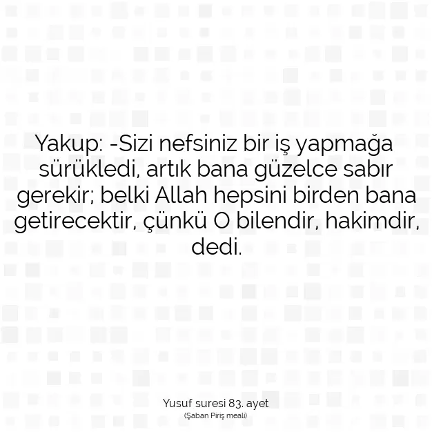 Ayetbul | Kuran Mealleri | Quran | Yusuf suresi 83. ayet