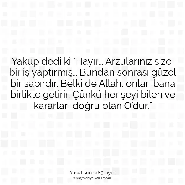 Ayetbul | Kuran Mealleri | Quran | Yusuf suresi 83. ayet