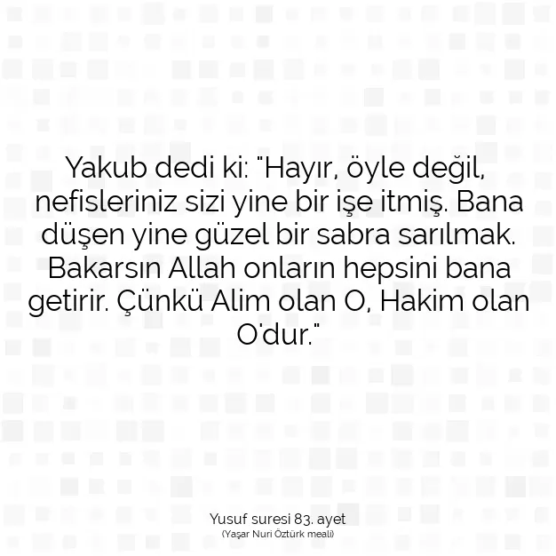 Ayetbul | Kuran Mealleri | Quran | Yusuf suresi 83. ayet