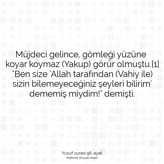 Ayetbul | Kuran Mealleri | Quran | Yusuf suresi 96. ayet