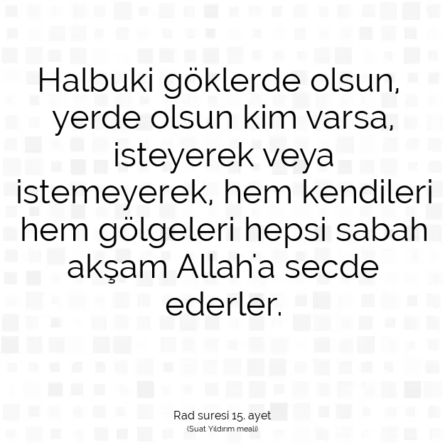 Ayetbul | Kuran Mealleri | Quran | Rad suresi 15. ayet