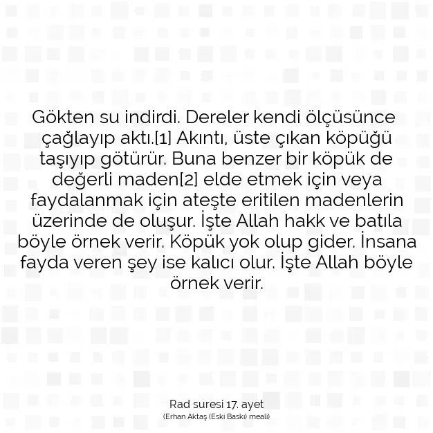 Ayetbul | Kuran Mealleri | Quran | Rad suresi 17. ayet