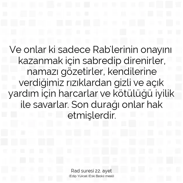 Ayetbul | Kuran Mealleri | Quran | Rad suresi 22. ayet