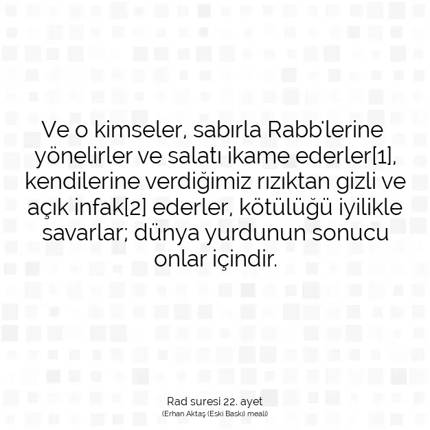 Ayetbul | Kuran Mealleri | Quran | Rad suresi 22. ayet