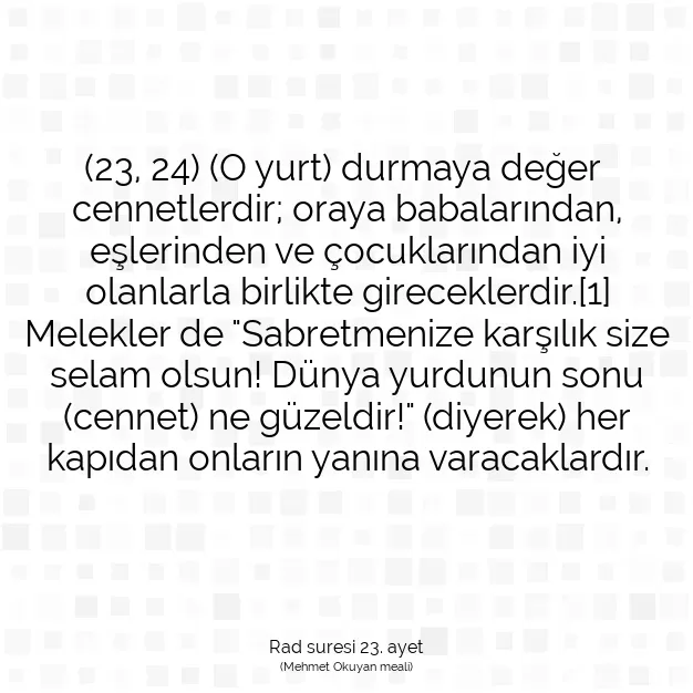 Ayetbul | Kuran Mealleri | Quran | Rad suresi 23. ayet