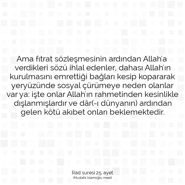 Ayetbul | Kuran Mealleri | Quran | Rad suresi 25. ayet