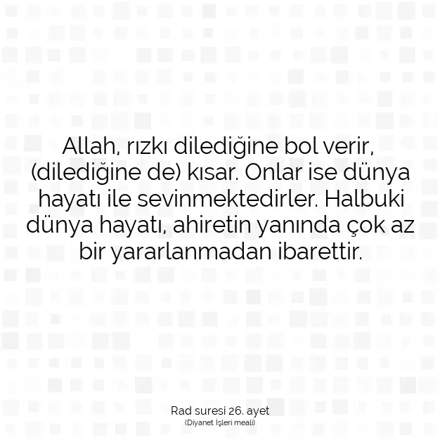 Ayetbul | Kuran Mealleri | Quran | Rad suresi 26. ayet