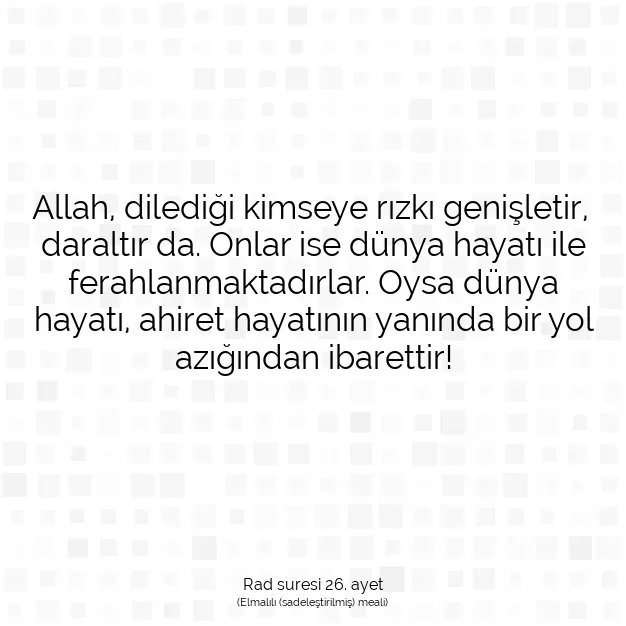 Ayetbul | Kuran Mealleri | Quran | Rad suresi 26. ayet