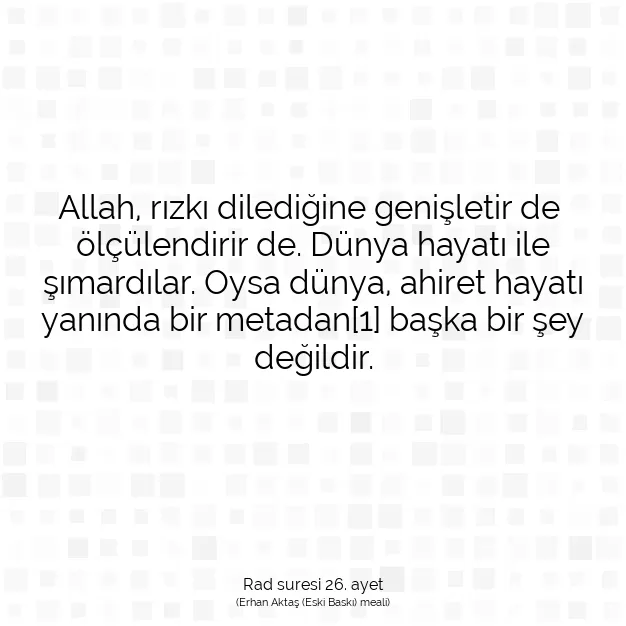 Ayetbul | Kuran Mealleri | Quran | Rad suresi 26. ayet