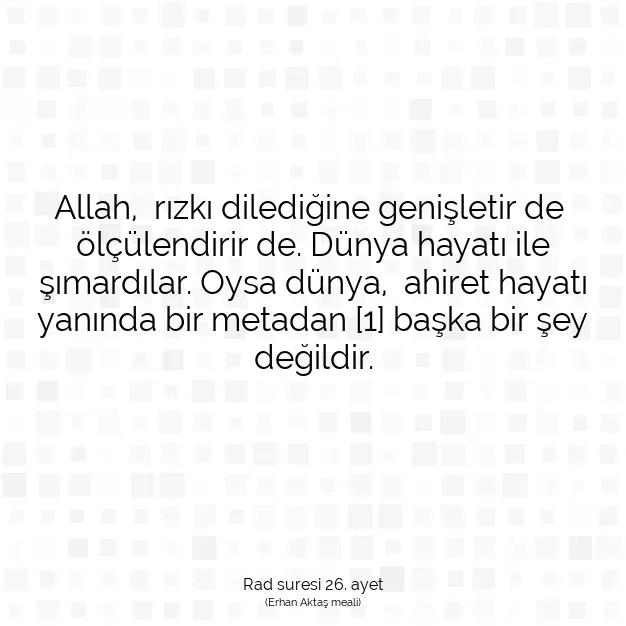 Ayetbul | Kuran Mealleri | Quran | Rad suresi 26. ayet