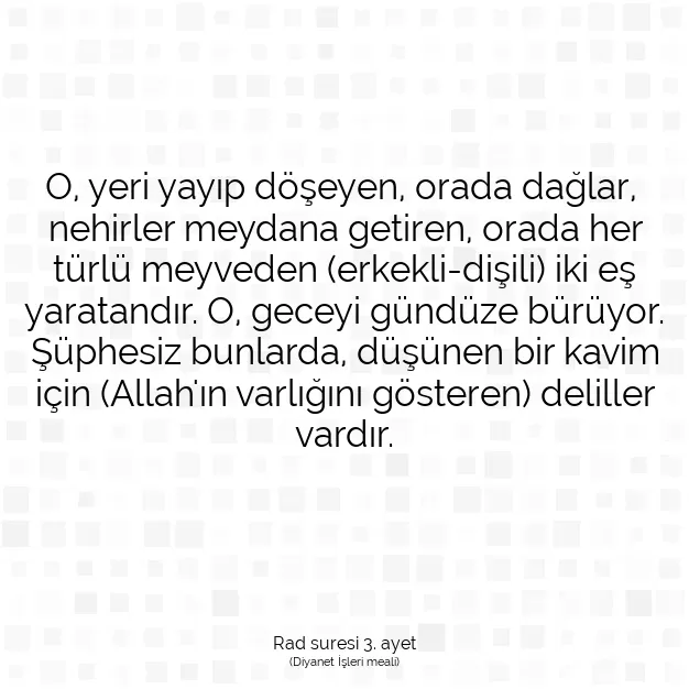 Ayetbul | Kuran Mealleri | Quran | Rad suresi 3. ayet