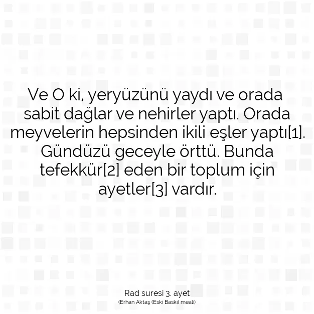 Ayetbul | Kuran Mealleri | Quran | Rad suresi 3. ayet