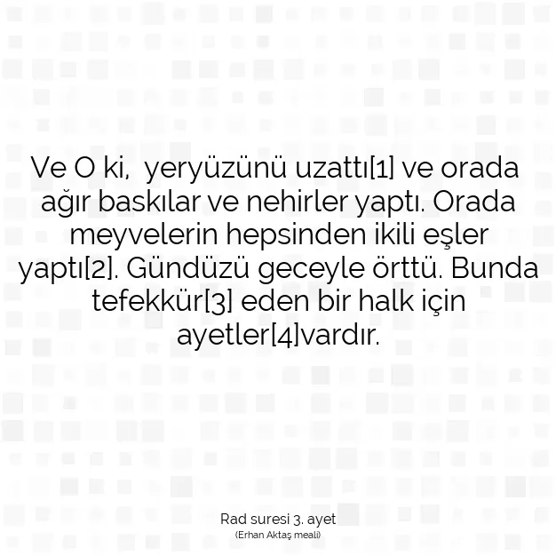 Ayetbul | Kuran Mealleri | Quran | Rad suresi 3. ayet