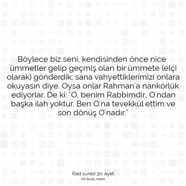 Ayetbul | Kuran Mealleri | Quran | Rad suresi 30. ayet